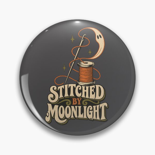 Item preview, Stitched By Moonlight Retro Halloween Sewing Design designed and sold by Golden Era Studio.