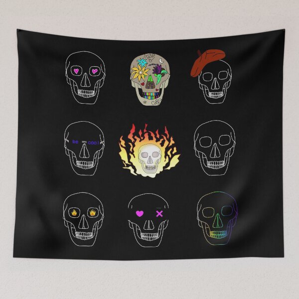 Item preview, Flaming and Floral Skull Collection designed and sold by laxmanrajart.