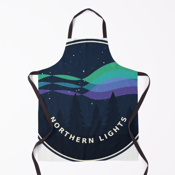 Item preview, Northern Lights Pine Forest - Retro Aurora Badge designed and sold by Mooncap Studio.