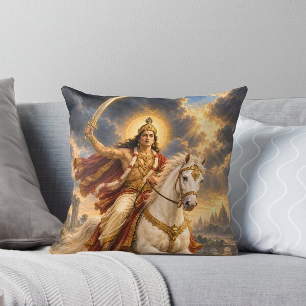 Item preview, Kalki Avatar of Lord Vishnu - White Horse Devotional Art designed and sold by Homyar.