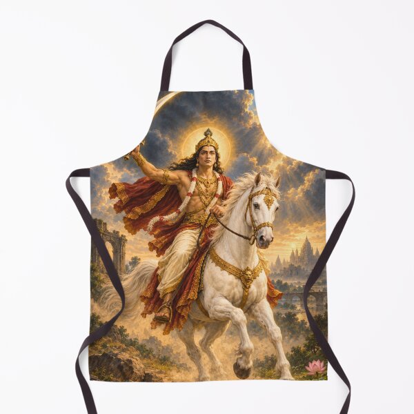 Item preview, Kalki Avatar of Lord Vishnu - White Horse Devotional Art designed and sold by Homyar.