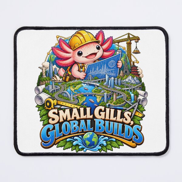 Item preview, Small Gills Global Builds – Cute Civil Engineer Axolotl designed and sold by Haji Kamora.