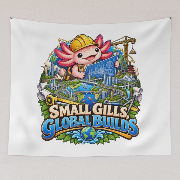 Item preview, Small Gills Global Builds – Cute Civil Engineer Axolotl designed and sold by Haji  Kamora.