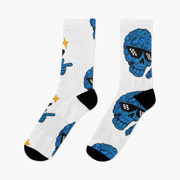 Item preview, Cool Blue Patterned Skull with Pixel Glasses designed and sold by Artificial001.