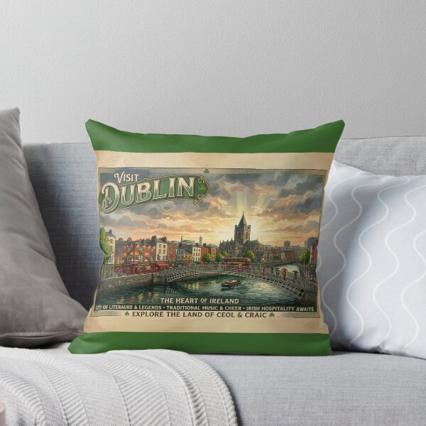 Item preview, Dublin Travel Poster - The Heart of Ireland designed and sold by ArtworkNorth.