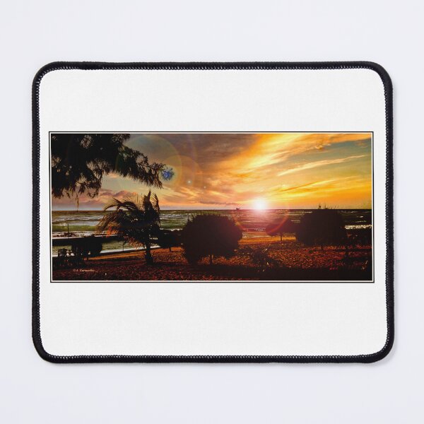 Item preview, Tropical, Coastal Caribbean Sunrise, Sandy Beach, Palm tree Silhouettes designed and sold by AMacGPhilly.