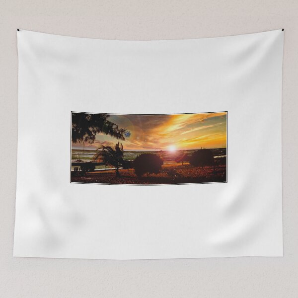 Item preview, Tropical, Coastal Caribbean Sunrise, Sandy Beach, Palm tree Silhouettes designed and sold by AMacGPhilly.