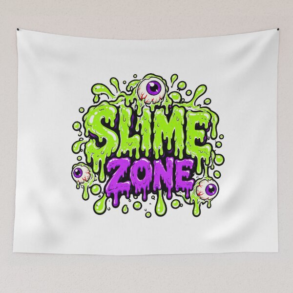 Item preview, Slime Eyeballs Neon Green Goo Monster Fan designed and sold by chattsuede.