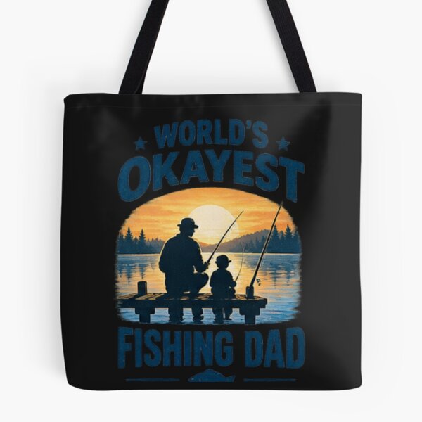 Item preview, World's Okayest Fishing Dad - Retro Fishing T-Shirt designed and sold by StrongEpic.