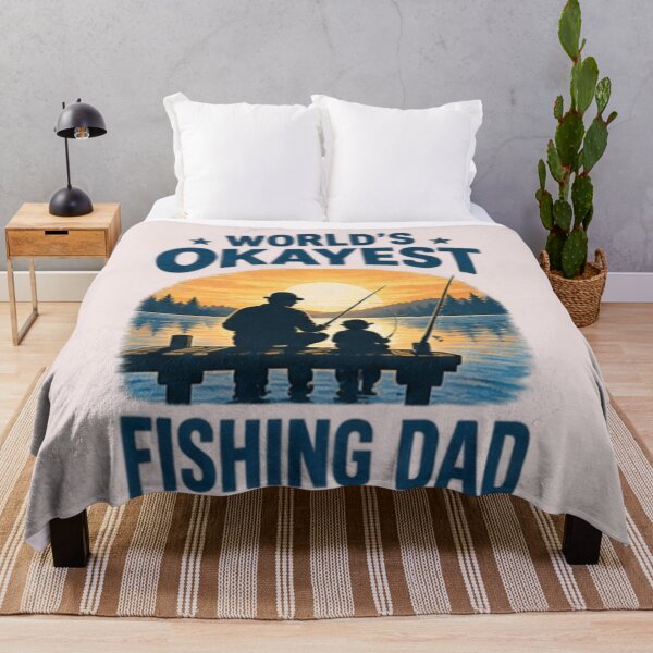 Item preview, World's Okayest Fishing Dad - Retro Fishing T-Shirt designed and sold by StrongEpic.