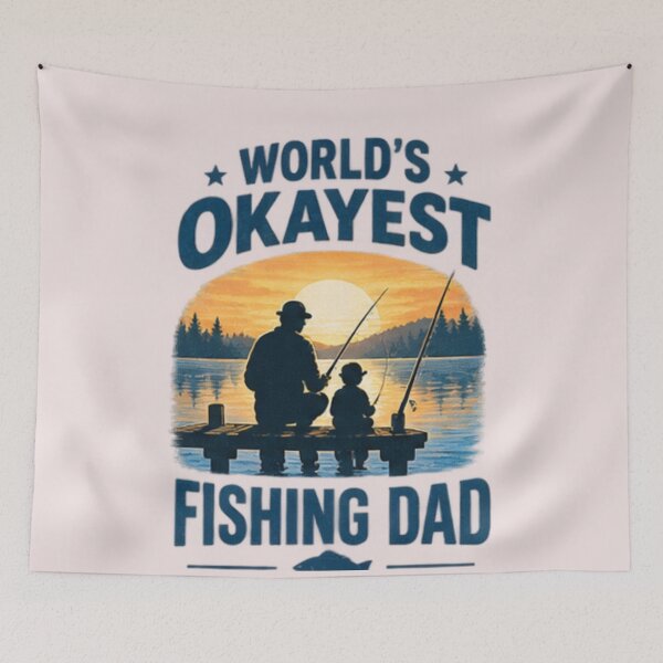 Item preview, World's Okayest Fishing Dad - Retro Fishing T-Shirt designed and sold by StrongEpic.