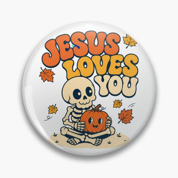 Item preview, Jesus Loves You Skeleton Autumn Faith Pumpkin designed and sold by chattsuede.