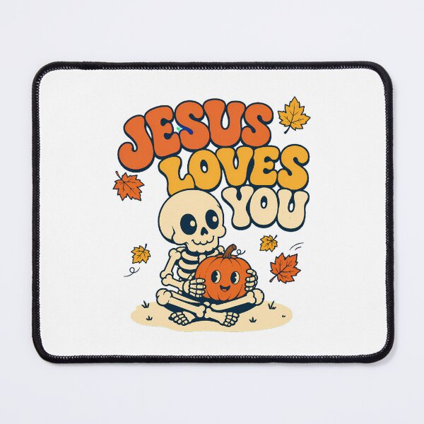 Item preview, Jesus Loves You Skeleton Autumn Faith Pumpkin designed and sold by chattsuede.