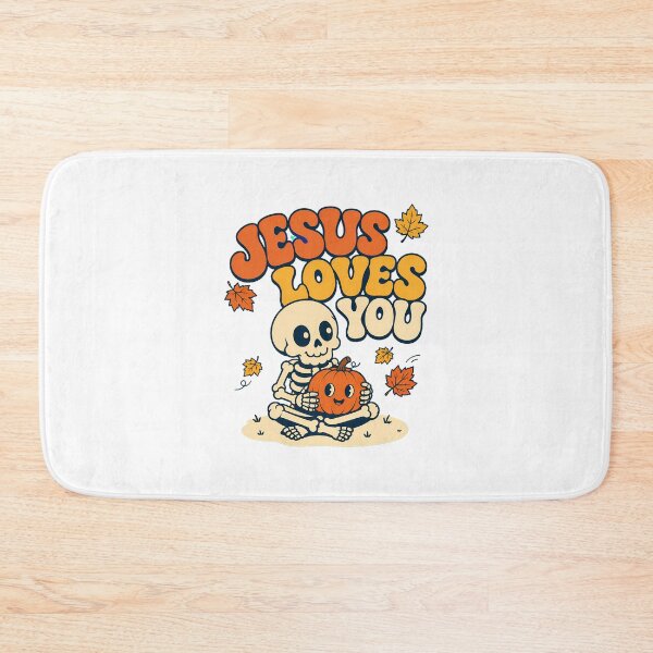 Item preview, Jesus Loves You Skeleton Autumn Faith Pumpkin designed and sold by chattsuede.
