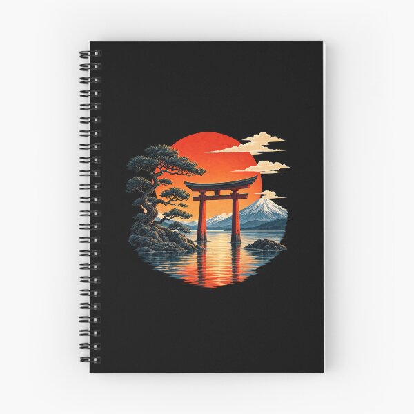 Item preview, Japanese Torii Sunset Mountain Lake designed and sold by NABDSTUDIO.