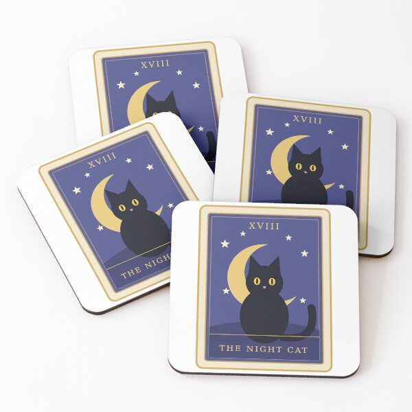 Item preview, The Night Cat - Tarot Card Black Cat Celestial designed and sold by Mooncap Studio.