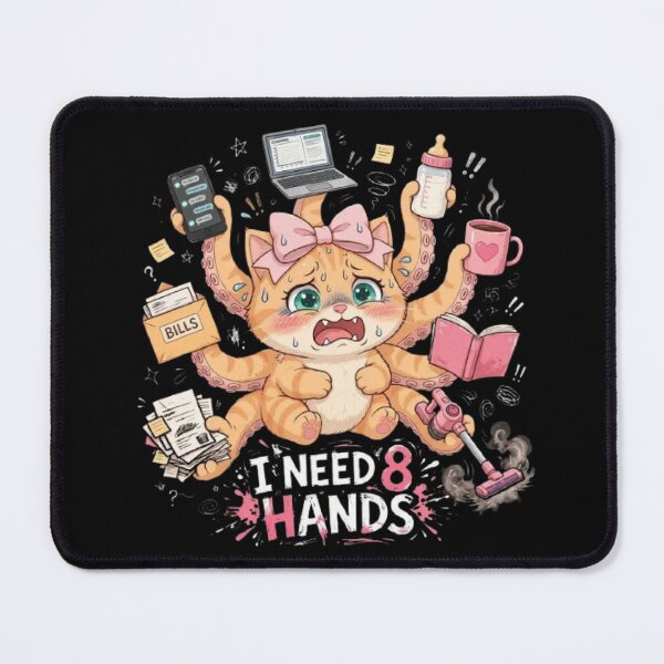 Item preview, Funny Cat Needs Eight Hands Chaos designed and sold by Luna's World - Moody Vibes Studio.