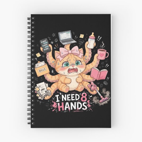 Item preview, Funny Cat Needs Eight Hands Chaos designed and sold by Luna's World - Moody Vibes Studio.