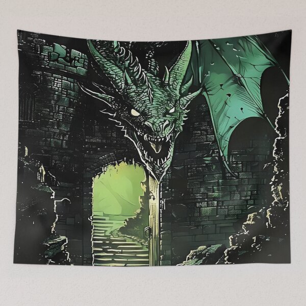 Item preview, Dragon Guarding a Castle Entrance designed and sold by haroldchoffm.
