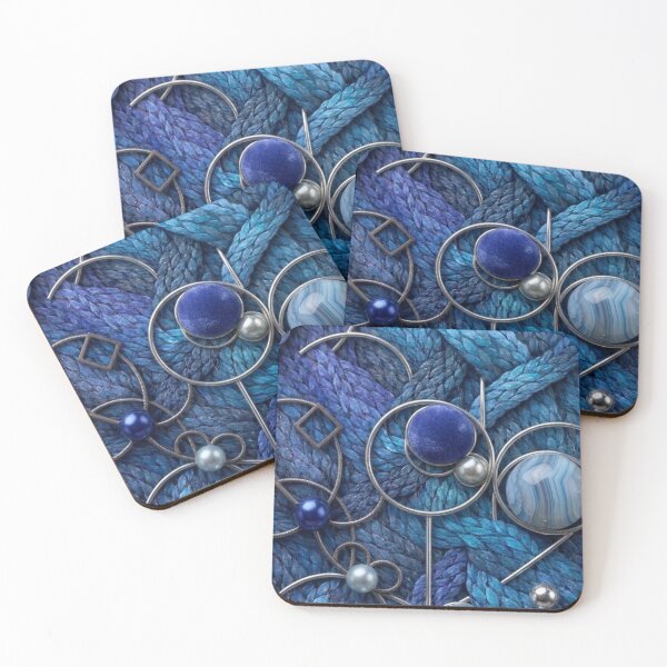 Item preview, Abstract woven blue pattern designed and sold by KingsArtworx 2.