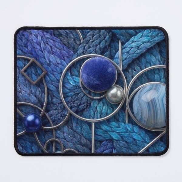Item preview, Abstract woven blue pattern designed and sold by KingsArtworx 2.