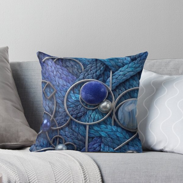 Item preview, Abstract woven blue pattern designed and sold by KingsArtworx 2.