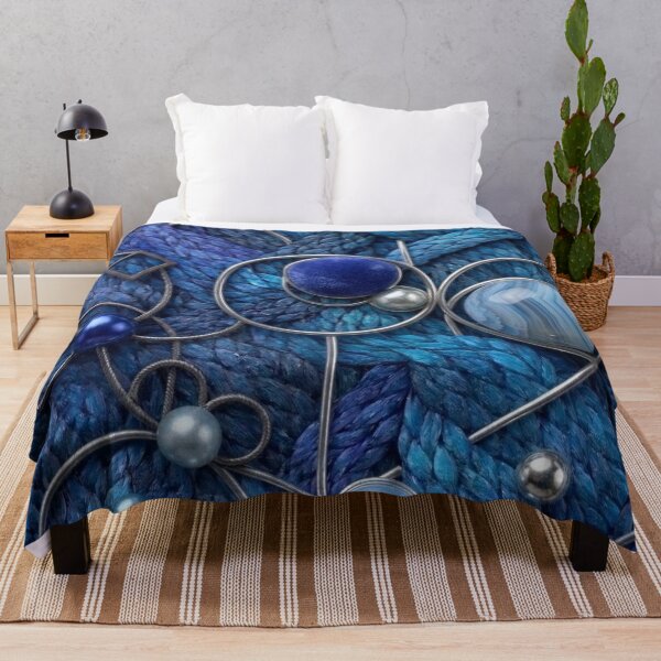 Item preview, Abstract woven blue pattern designed and sold by KingsArtworx 2.
