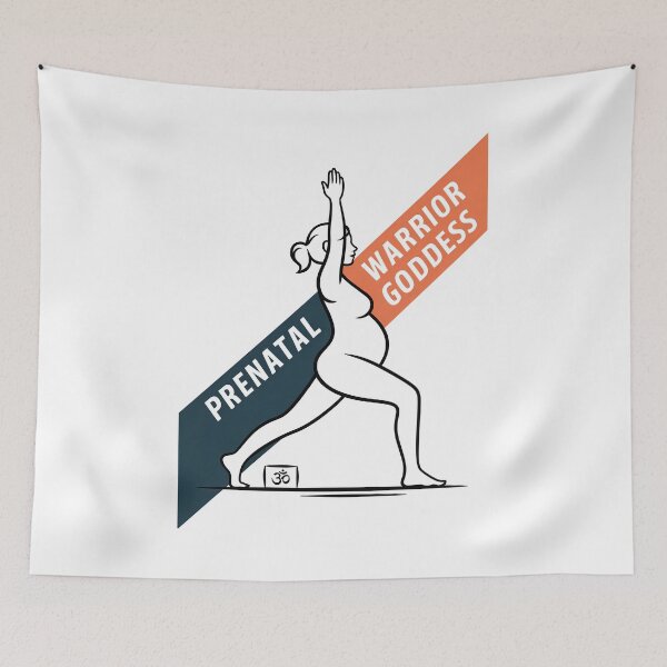 Item preview, Prenatal Warrior Goddess Teal Orange Banners designed and sold by 108stillness.
