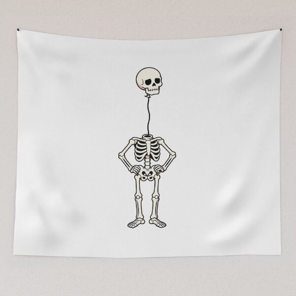 Item preview, Floating Skull Balloon Skeleton Quirky Spooky Aesthetic designed and sold by chattsuede.