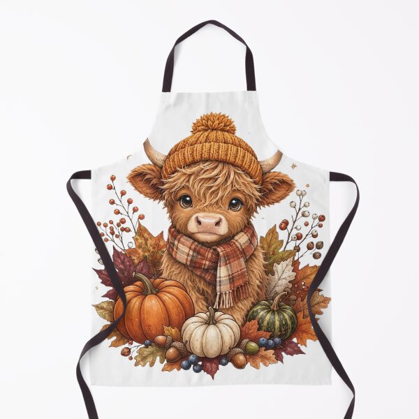Item preview, Cute Highland Cow in Beanie and Scarf Autumn Harvest Graphic designed and sold by CreativeNest Prints.