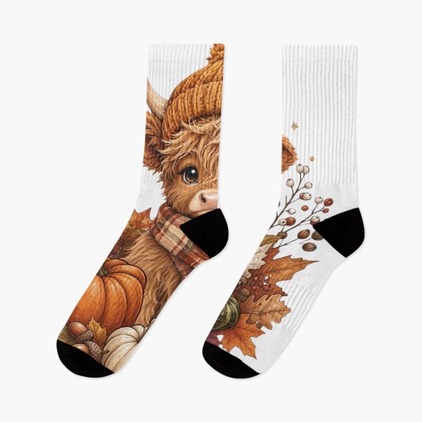 Item preview, Cute Highland Cow in Beanie and Scarf Autumn Harvest Graphic designed and sold by CreativeNest Prints.