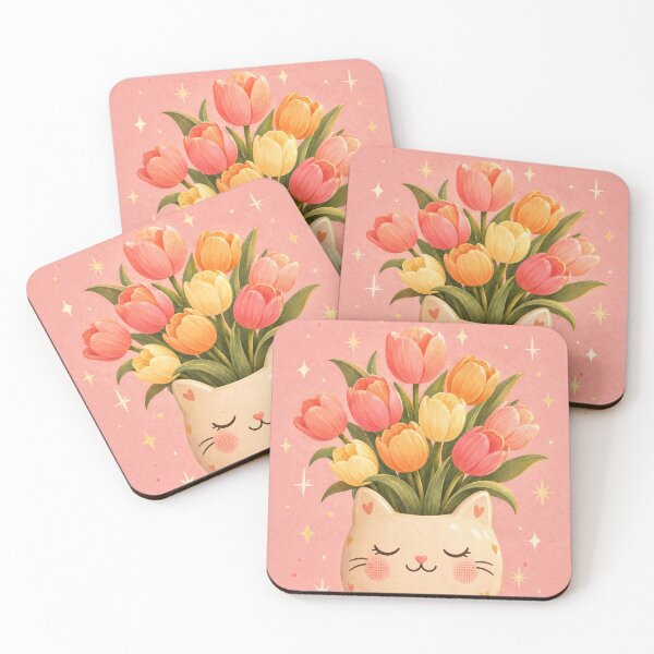 Item preview, Kawaii Cat Tulip Flower Bouquet designed and sold by Pure Craft.