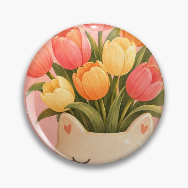 Item preview, Kawaii Cat Tulip Flower Bouquet designed and sold by Pure Craft.
