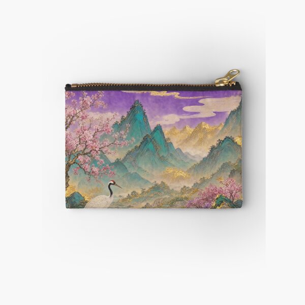 Item preview, Crane and Flowers at Mountain Stream designed and sold by Awakening Heart.
