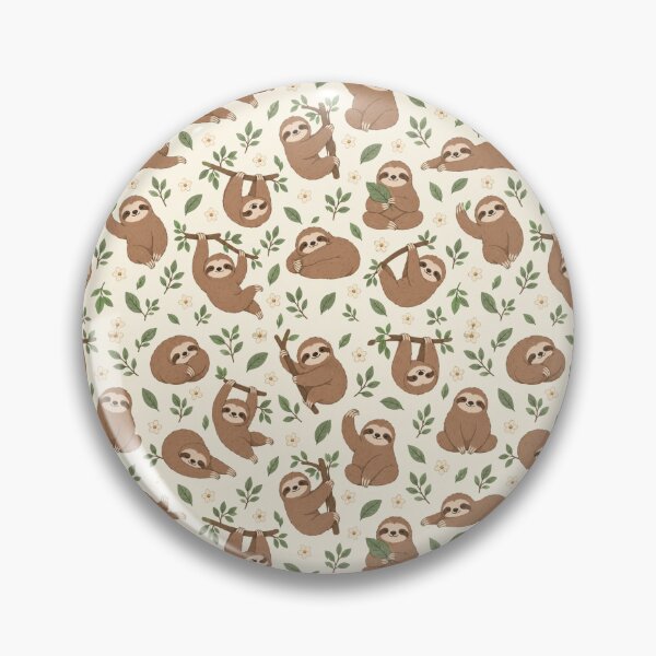 Item preview, Cute Sloth Botanical  Pattern designed and sold by HANG ON STUDIO .
