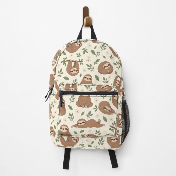 Item preview, Cute Sloth Botanical Pattern designed and sold by HANG ON STUDIO .