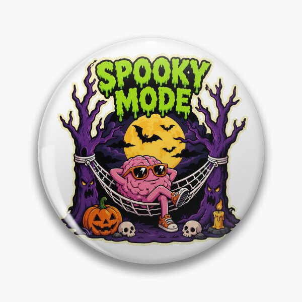 Item preview, Spooky Halloween Brain Relaxing in Hammock designed and sold by chattsuede.