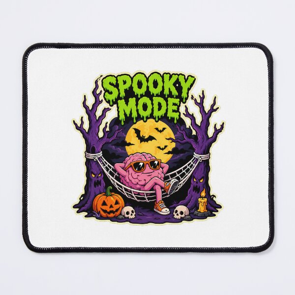 Item preview, Spooky Halloween Brain Relaxing in Hammock designed and sold by chattsuede.