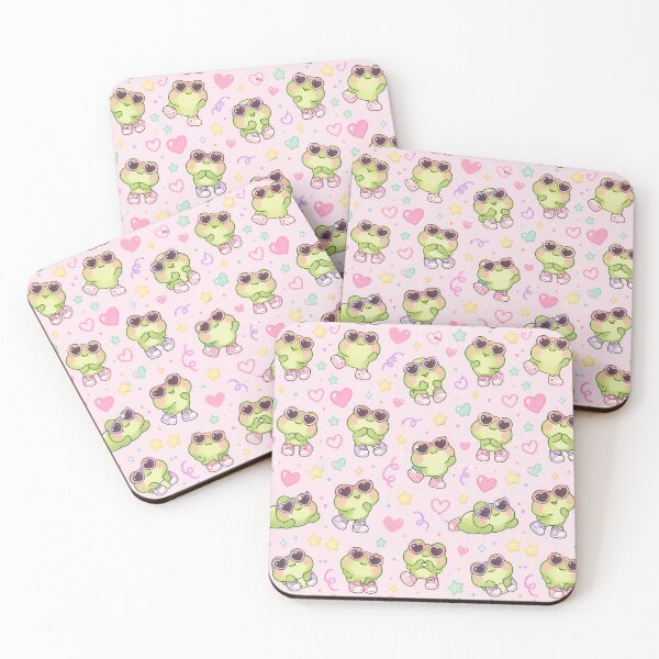 Item preview, Kawaii Frog Heart Sunglasses Pattern designed and sold by Soft Berry Studio.