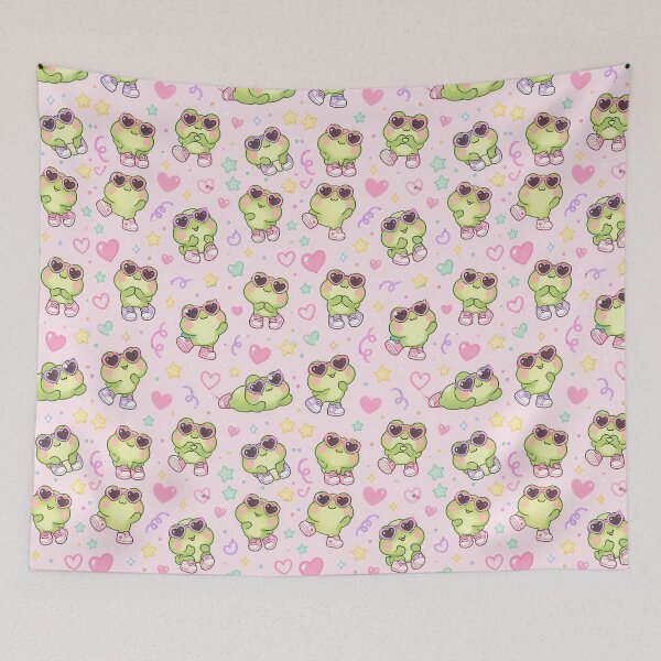 Item preview, Kawaii Frog Heart Sunglasses Pattern designed and sold by Soft Berry Studio.