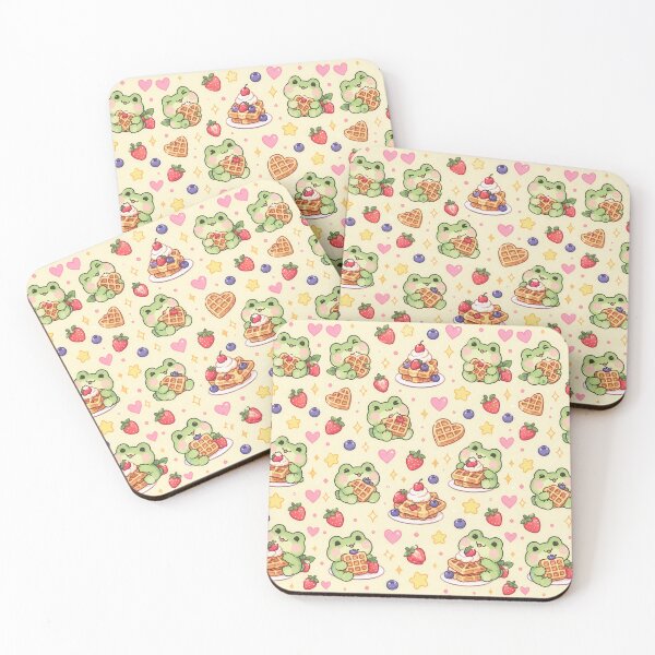Item preview, Kawaii Frog Waffle Pattern designed and sold by Soft Berry Studio.