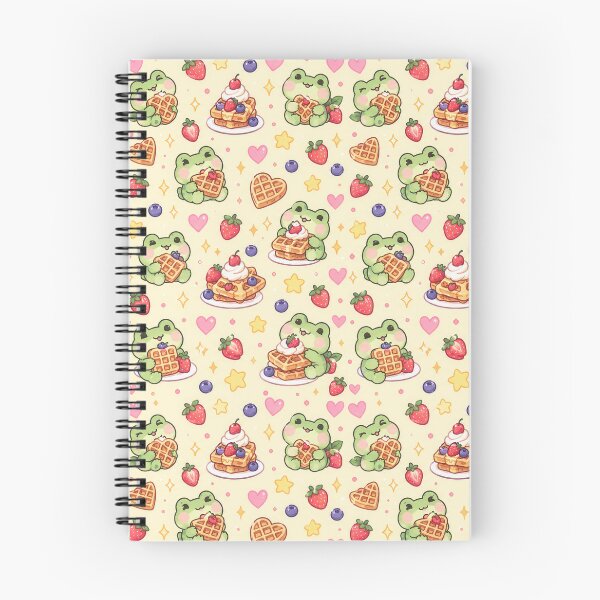 Item preview, Kawaii Frog Waffle Pattern designed and sold by Soft Berry Studio.