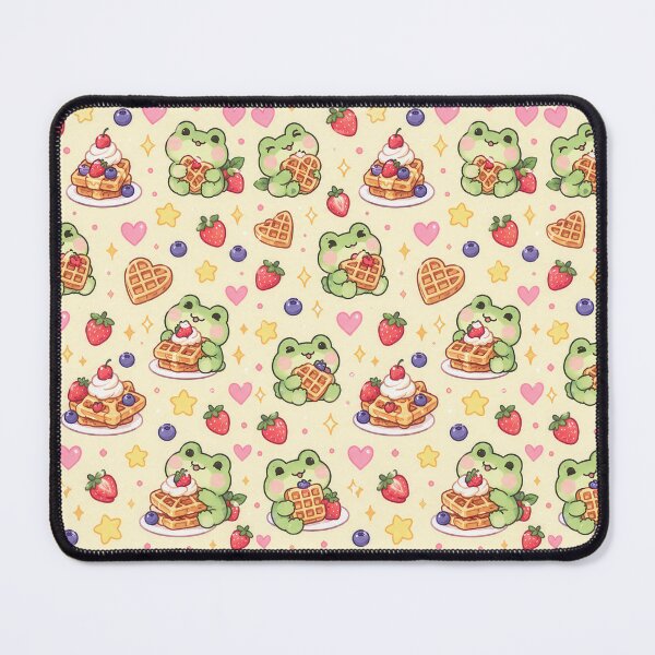 Item preview, Kawaii Frog Waffle Pattern designed and sold by Soft Berry Studio.