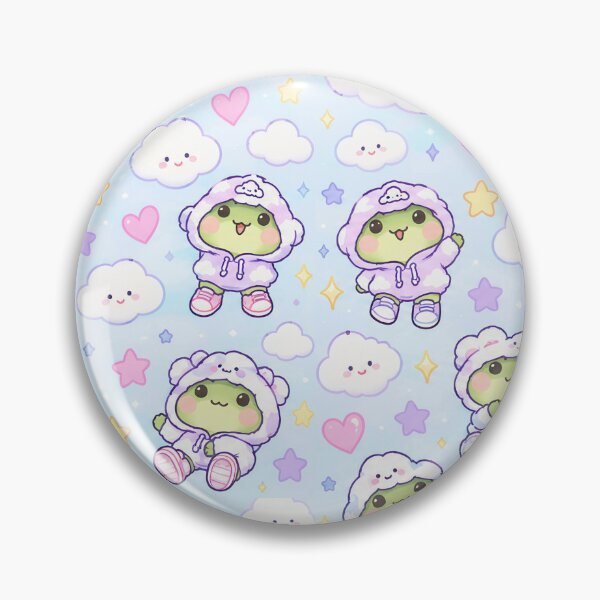 Item preview, Kawaii Frog Cloud Hoodie Pattern designed and sold by Soft Berry Studio.