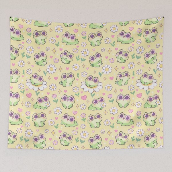 Item preview, Kawaii Frog Flower Sunglasses Pattern designed and sold by Soft Berry Studio.