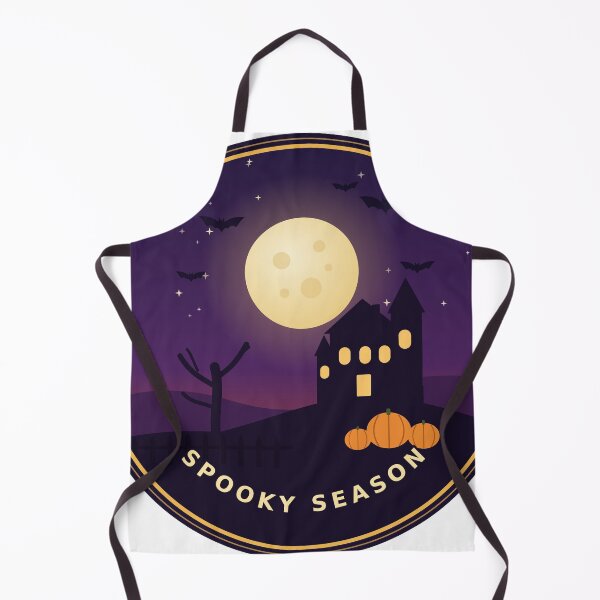 Item preview, Spooky Season Retro Badge - Haunted House Halloween Full Moon designed and sold by Mooncap Studio.