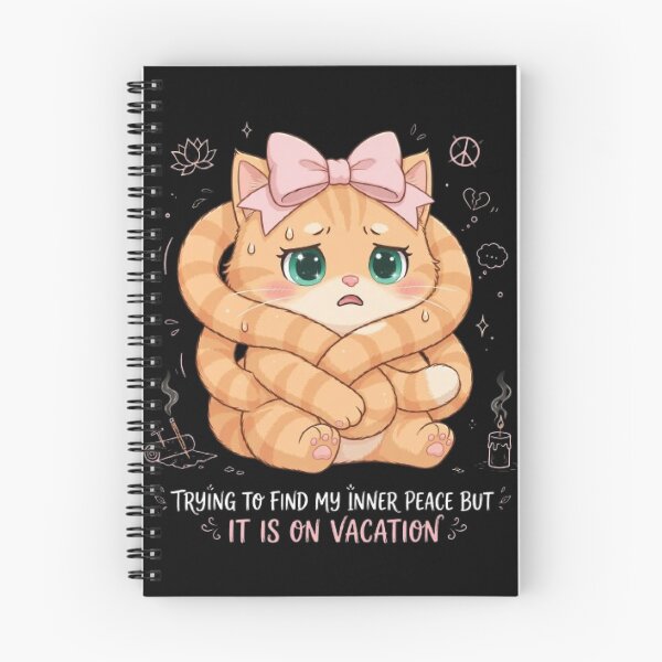 Item preview, Funny Anxious Cat Inner Peace Vacation designed and sold by Luna's World - Moody Vibes Studio.