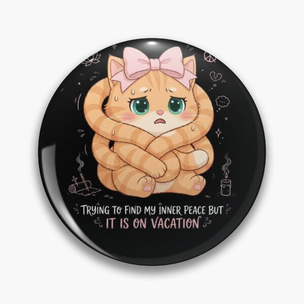 Item preview, Funny Anxious Cat Inner Peace Vacation designed and sold by Luna's World - Moody Vibes Studio.
