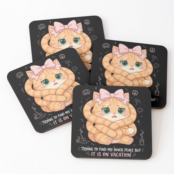 Item preview, Funny Anxious Cat Inner Peace Vacation designed and sold by Luna's World - Moody Vibes Studio.