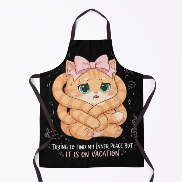 Item preview, Funny Anxious Cat Inner Peace Vacation designed and sold by Luna's World - Moody Vibes Studio.